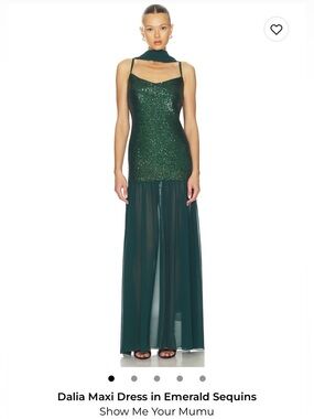 Show Me Your MuMu Emerald Sequin Maxi Dress